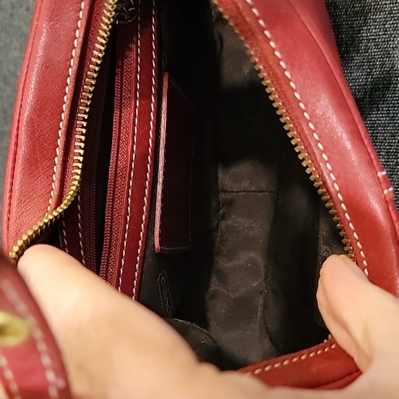 Coach Vintage Mini Red Leather Shoulder Bag 9593 - Picture 6 of 7